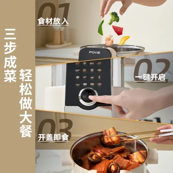 household new Fully automatic intelligent cooking robot cooking artifact multi-functional integrated automatic cooking pot - Image 2