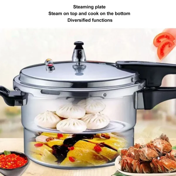 Pressure Cooker Multi Purpose Aluminum Safety Valves with Steaming Plate Household Stovetop Pressure Canner for Induction Cooker - Image 3