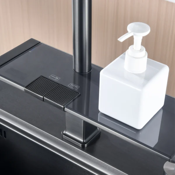 AITANA Luxury Chrome Brass Kitchen Faucet with Digital Display Design, Hot and Cold Water Pull out 3-Function Sink Mixer - Image 6