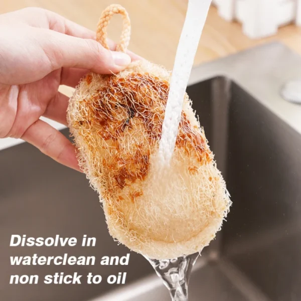 Natural Luffa Dish Towel Washing Cloth Sponge Loofah Scrub Pad Dish Pot Oil Stain Removing Scrubber Kitchen Clean Brushes Pad - Image 4