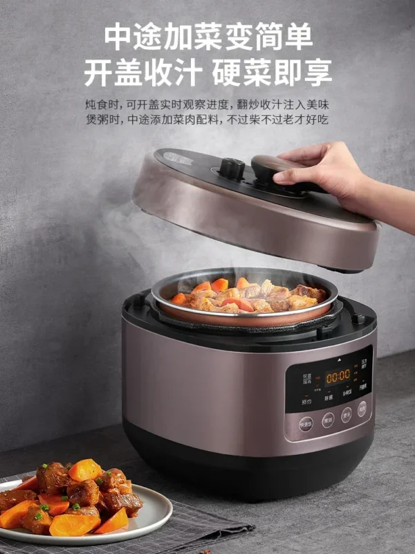 Electric pressure cooker 5L household rice cooker fully automatic double large capacity intelligent electric pressure cooker - Image 3