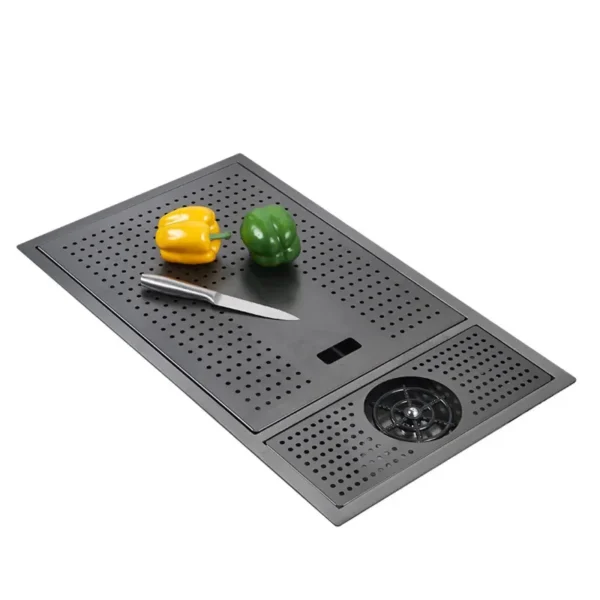 304 Stainless Steel Kitchen Sink, Concealed Folding Faucet with Cup Washer, Coffee Shop Milk Tea Bar, Toilet Bathroom Sink - Image 3