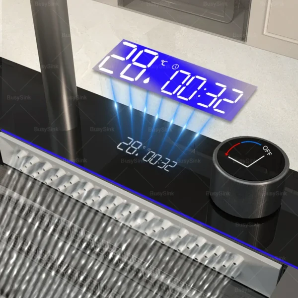 Stainless Steel Waterfall Kitchen Sink Cup Washer Knife Rack Embossed Extra Large Single Slot Apartment Left Side Drainage - Image 3