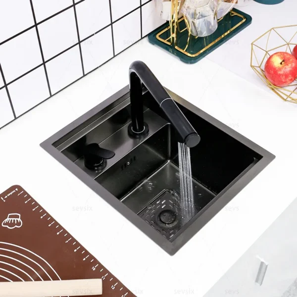 Hidden Bar Sink Stainless Steel Kitchen Sink Apartment Small Single Slot Touring Car Dishwashing Sink With Cover Plat Wash Basin - Image 3