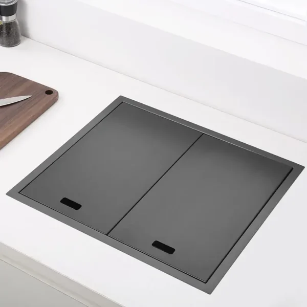Hidden Black Kitchen Sink Bowl Bar Stainless Steel Balcony Sink Concealed Black Bar Sink with Clean Water Tap Open Kitchen - Image 2