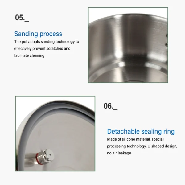2L 2 Liter Stainless Steel Double Bottom Mini Pressure Cooker Canner For Gas Stoves Induction Stove Kitchenware Kitchen Supplies - Image 5