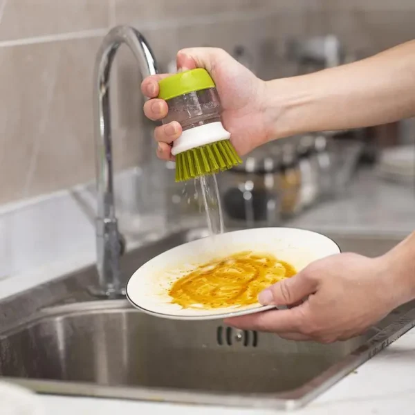 Kitchen Wash Pot Dish Brush with Dispenser Liquid Filling By Pressing Does Not Hurt Pan Automatic Cleaning Brushes - Image 4