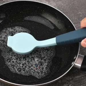 1PC Cleaning Brush Kitchen Soft Plastic Long Handle Silicone Brush Dishes Scrub POTS Brush Decontamination Cleaning Brush