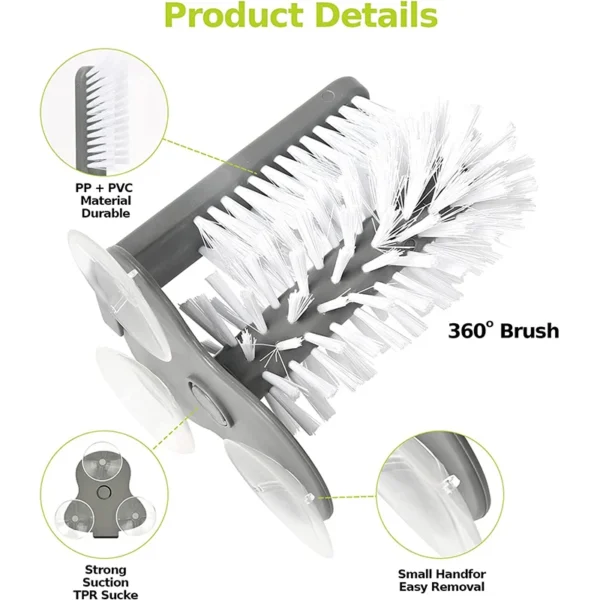 LMETJMA Water Bottle Cleaning Brush Glass Cup Washer with Suction Base Kitchen Sink Beer Glass Long Leg Cup Cleaning Brush JT113 - Image 3