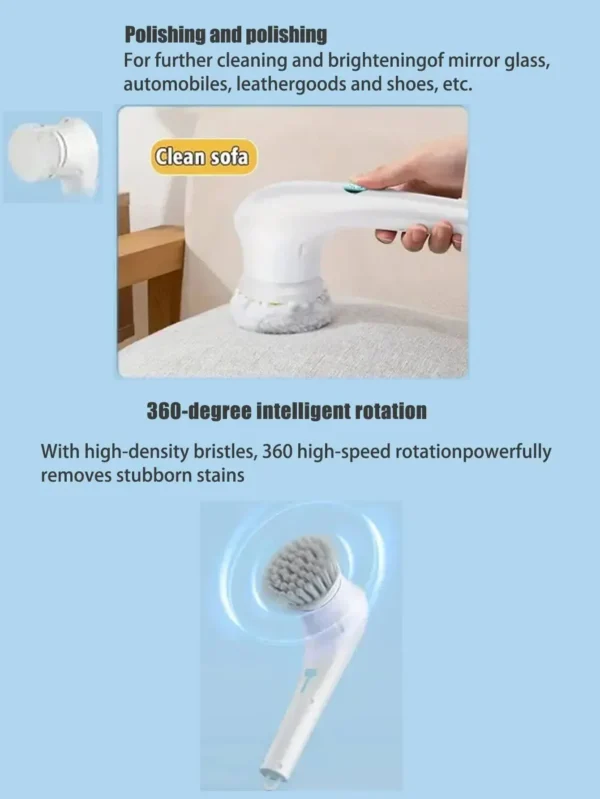Multi-functional Electric Cleaning Brush for Kitchen and Bathroom - Wireless Handheld Power Scrubber for Dishes, Pots, and Pans - Image 6