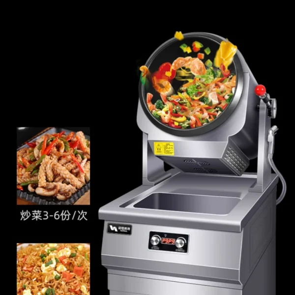Automatic Cooker Commercial Full-Automatic Intelligent 220V Fried Rice Robot Induction Cooker Roller Fried Powder Machine - Image 3