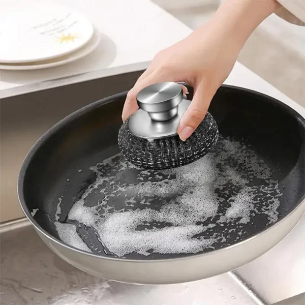 Stainless Steel Scrubber Stainless Steel Cleaning Pads Dish Brush Stainless Steel Steel Wool Brush for Iron Pots - Image 2