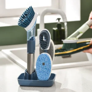 Kitchen Cleaning Tools Long Handle Dish Brush Liquid Soap Dispenser Cleaner Dish Scrubber Brush Dishwashing Sponge Pot Wash Wipe