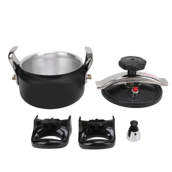 1.5/2/3L Black Pressure Canner, Aluminum Alloy Pressure Cooker, Explosion Proof, Compound Bottom, Multi-Stove Compatible - Image 5