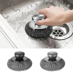 Stainless Steel Scrubber Stainless Steel Cleaning Pads Dish Brush Stainless Steel Steel Wool Brush for Iron Pots