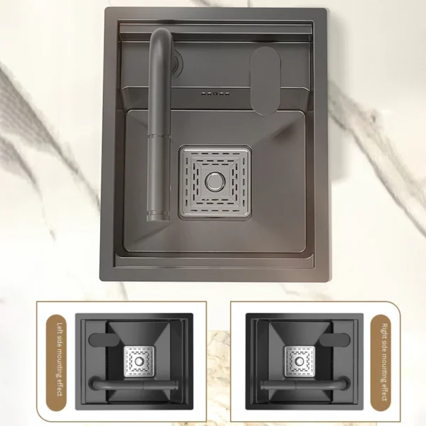 Hidden Bar Sink Stainless Steel Kitchen Sink Apartment Small Single Slot Touring Car Dishwashing Sink With Cover Plat Wash Basin - Image 2