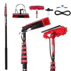 24ft water fed pole window cleaning system solar panel washing brush kit 7.2m telescopic photovoltaic panels with squeegee