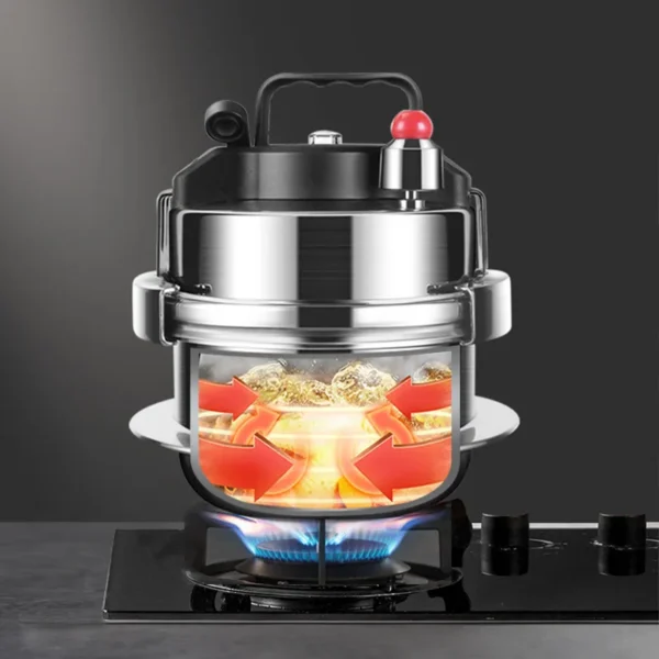 0.8L/1.2L/1.6L/2L stainless steel small pressure cooker outdoor camping home gas induction cooker cooking pressure cooker - Image 3