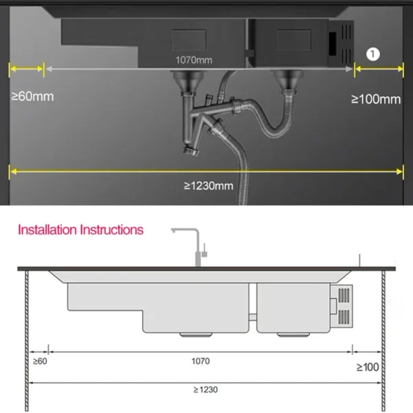 ASRAS Nanometer Smart Purifying Kitchen Sink Large Size Handmade Step Sink Smart Purifying Kitchen Island Sinks - Image 5
