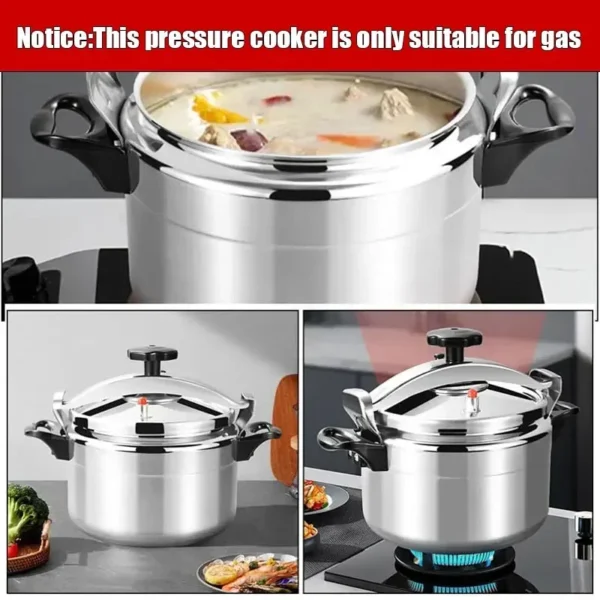 1pc Pressure Cooker with Safety Lock Aluminum Explosion Proof Pressure Canner Pressure Cooker Canners Only for Gas Kitchen Tools - Image 2