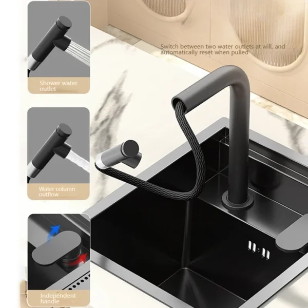 Hidden Bar Sink Stainless Steel Kitchen Sink Apartment Small Single Slot Touring Car Dishwashing Sink With Cover Plat Wash Basin - Image 4