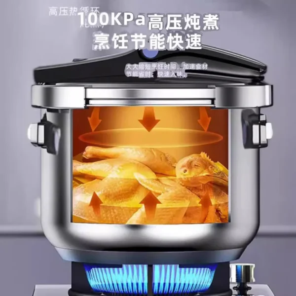 Advanced Pressure Cooker German Style Folding Upright Lid Pressure Cooker Stainless Steel Thickened Explosion Proof Household - Image 4