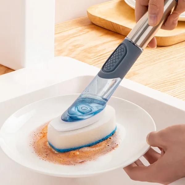 Kitchen Cleaning Tools Long Handle Dish Brush Liquid Soap Dispenser Cleaner Dish Scrubber Brush Dishwashing Sponge Pot Wash Wipe - Image 6
