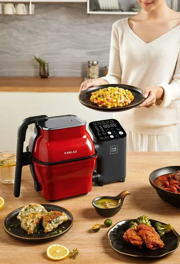 New intelligent frying robot - automatic. Multifunction for household. Kitchen cooking frying pan. Cooking frying machine. - Image 4