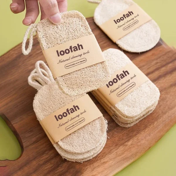 Natural Luffa Dish Towel Washing Cloth Sponge Loofah Scrub Pad Dish Pot Oil Stain Removing Scrubber Kitchen Clean Brushes Pad - Image 2