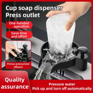 High Pressure Automatic Glass Rinser Household Cup Washer Rinsing Cleaning Soap Dispenser Bottle Cleaner Kitchen Sink Accessorie