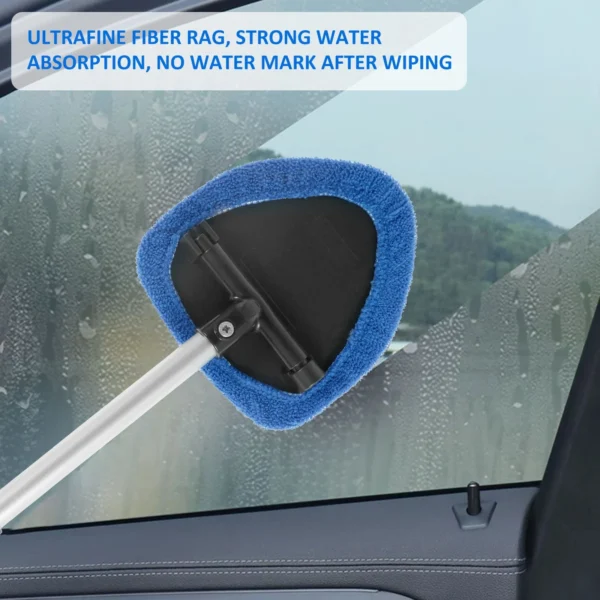 Car Windshield Cleaner Microfiber Car Window Cleaning Brush with Washable Pad Extendable Handle Interior Exterior Car Washer Mop - Image 5