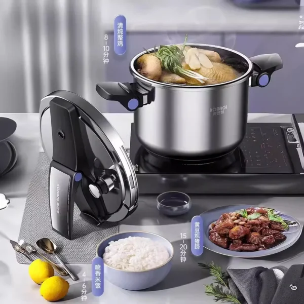 Advanced Pressure Cooker German Style Folding Upright Lid Pressure Cooker Stainless Steel Thickened Explosion Proof Household - Image 2