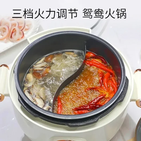 220V/Household three grid electric pressure cooker, household multi-functional electric hot pot, Yuanyang rice cooker - Image 3