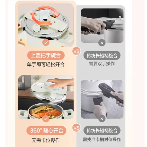 New Pressure Cooker Household 316L Stainless Steel Gas Induction Cooker Universal High Pressure Cooker Flagship Store - Image 3