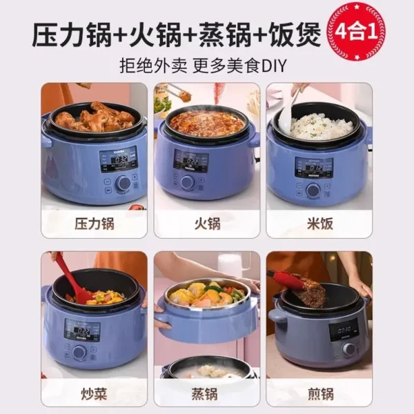 220V Large Capacity Smart Rice Cooker Multi-Function Pressure Cooker Household Full-Automatic High Pressure Pot Hot Pot - Image 6