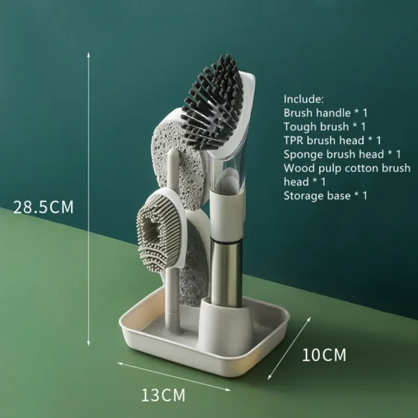 Kitchen Cleaning Tools Long Handle Dish Brush Liquid Soap Dispenser Cleaner Dish Scrubber Brush Dishwashing Sponge Pot Wash Wipe - Image 4