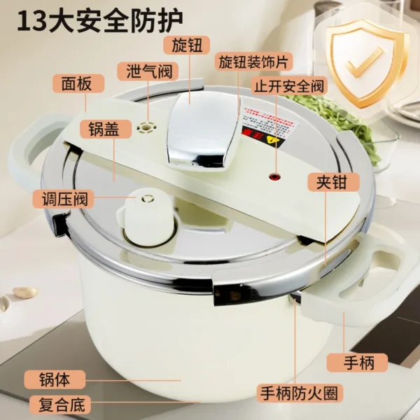 New Pressure Cooker Household 316L Stainless Steel Gas Induction Cooker Universal High Pressure Cooker Flagship Store - Image 4