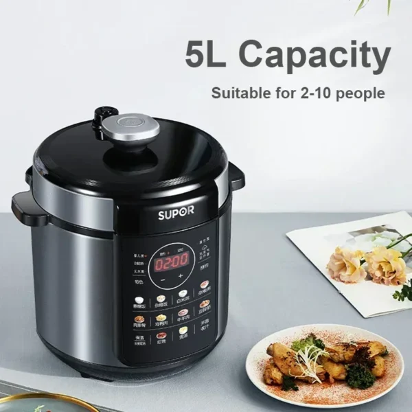 New electric pressure cooker 5 liters large capacity household double liner multifunctional rice cooker reservation - Image 3