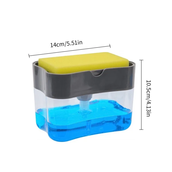 Leeseph Dish Soap Dispenser and Sponge Holder for Kitchen Sink, Washing Counter Top Soap Dispenser with Sponge Included - Image 5