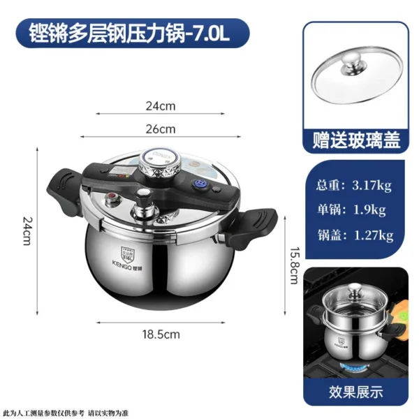 316L stainless steel pressure cooker, a new safety and explosion-proof pressure cooker for household use - Image 6