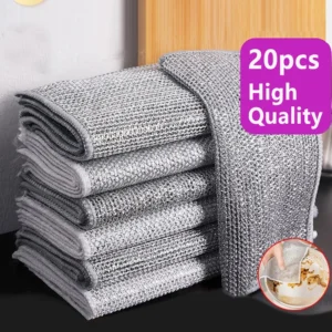 Kitchen Magic Cleaning Cloth Metal Steel Wire Dishwashing Towe Non-stick Metal Rags Kitchen Dish Pot Wash Towel Clean Tools
