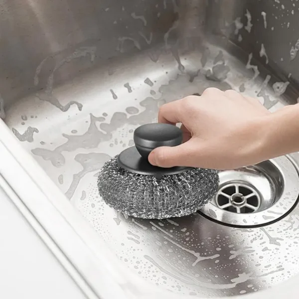 Stainless Steel Scrubber Stainless Steel Cleaning Pads Dish Brush Stainless Steel Steel Wool Brush for Iron Pots - Image 3