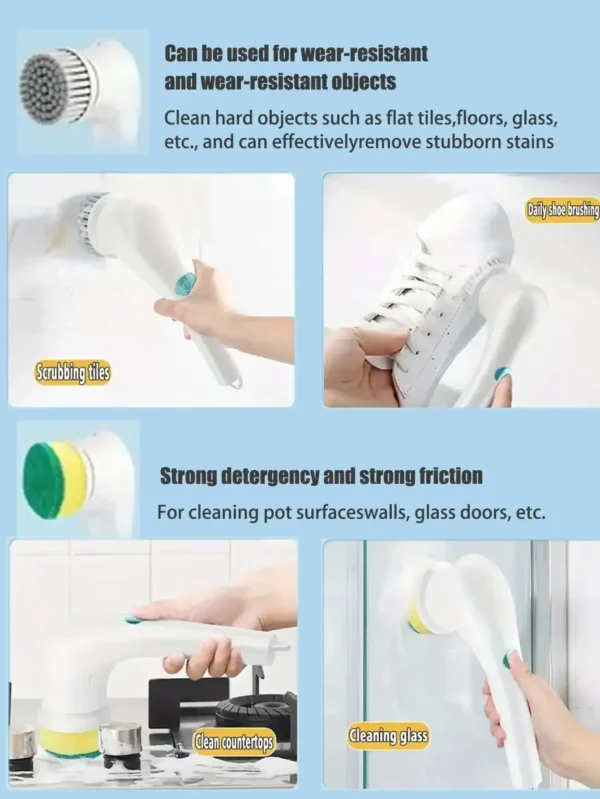 Multi-functional Electric Cleaning Brush for Kitchen and Bathroom - Wireless Handheld Power Scrubber for Dishes, Pots, and Pans - Image 4