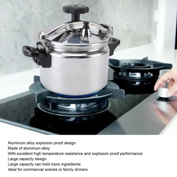 Pressure Cooker Universal Compound Bottom Easy to Open and Close Aluminium Pressure Canner for Gas Cooktops Flat Top Cooktops In - Image 4