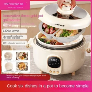 220V/Household three grid electric pressure cooker, household multi-functional electric hot pot, Yuanyang rice cooker