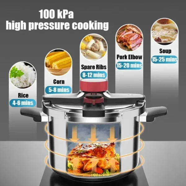 Pressure Cooker Multifunctional Pressure-Limited Explosion-proof Pressure Cooker Stainless Steel Kitchen Pressure Pot - Image 5