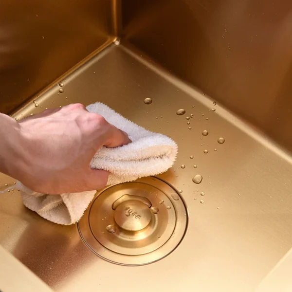 Gold kitchen sink double Sink Bowl Stainless Steel Kitchen Towel Basket Strainer Golden Washing Basin Kitchen Sinks - Image 3