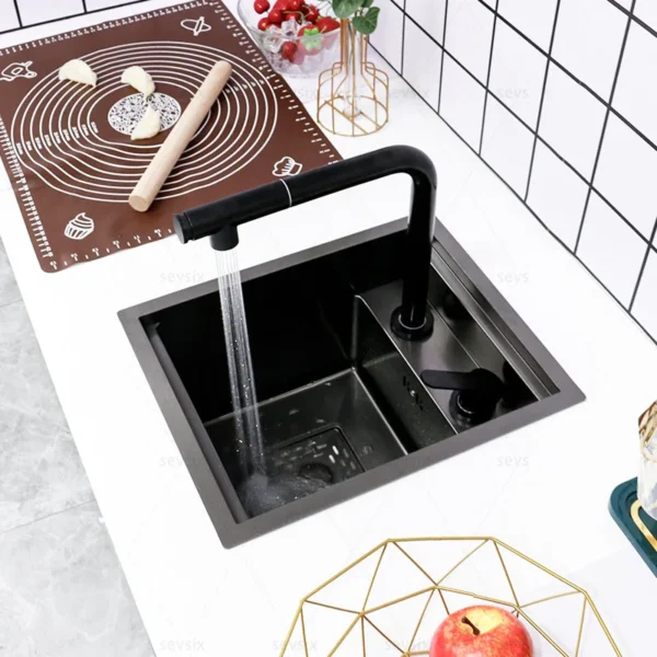 Hidden Bar Sink Stainless Steel Kitchen Sink Apartment Small Single Slot Touring Car Dishwashing Sink With Cover Plat Wash Basin - Image 2